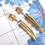 Citrine cut & Biwa Pearl D - XSE965-925 Sterling Silver Earrings of Lovely Biwa Pearl Gemston