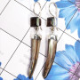 Smokey Cut & Biwa Pearl F - XSE965-925 Sterling Silver Earrings of Lovely Biwa Pearl Gemston