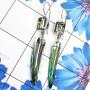 Green Amethyst & Biwa Pearl O - XSE965-925 Sterling Silver Earrings of Lovely Biwa Pearl Gemston