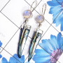 Rainbow Moonstone & Biwa Pearl A - XSE963-New Fancy Biwa Pearl Gemstone Earrings of 925 Sterling Si