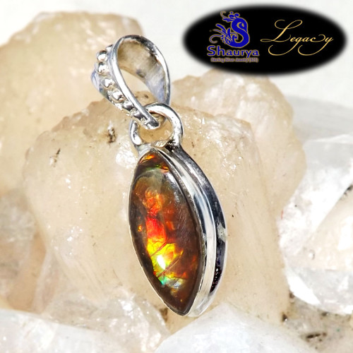 Ammolite F - ALG927-Light Weight Firey Ammolite Gemstone Multi Shape Pendants