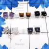 Multi Cab Gemstone 5Pairs O - SSE904-Wholesale 5Pairs 7mm Stud Earrings of 925 Sterling Silver