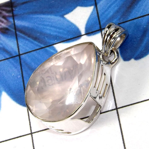 Rose Quartz A - SD690-Geniune Rose Quartz Gemstone Triangle Shape Pendants of 92