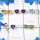 5pairs Green Turquoise,Citrine,Blue Topaz Etc D - SSE902-Trillian Shape 7mm Stud Earrings of Multi Cut & Cab Gemst