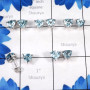 5Pairs Blue Topaz O - SSE901-Wholesale 5Pairs 7mm Trillian Shape 925 Sterling Silver S