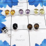 5Pairs Citrine,Smoky,Amethyst Cut Etc B - SSE900-7X9 Oval Shape Stud Earrings Manufactured 925 Sterling Si