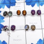 5Pairs Labradorite Cab,Tiger Eye Etc - SSE900-7X9 Oval Shape Stud Earrings Manufactured 925 Sterling Si