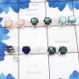 5pairs Larimar,Labradorite Etc E - SSE899-925 Sterling Silver 7mm Round Shape Wholesale 5pairs Stud