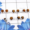 5pairs Tiger Eye O - SSE898-5Pairs Wholesale 6mm Round Shape Stud Earrings With Multi