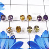 5Pairs Citrine,Amethyst Etc D - SSE896-6x8mm Oval Shape 5Pairs Wholesale Stud Earrings Lot of 92
