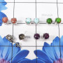 5Pairs Black Rutile,Larimar Etc D - SSE895-6mm Round 5Pairs Wholesale Stud Earrings of 925 Sterling
