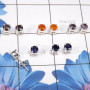 5Pairs Mystic Quartz,Iolite Etc A - SSE894-5mm Round Wholesale 5Pairs Stud Earrings Lot With Geniune