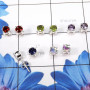 5Pairs Garnet Cut,Amethyst , Peridot, Iolite , Rainbow MysticEtc D - SSE894-5mm Round Wholesale 5Pairs Stud Earrings Lot With Ge
