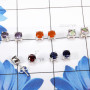 5Pairs Iolite cut,Amethyst,Carnelian Cut Etc F - SSE894-5mm Round Wholesale 5Pairs Stud Earrings Lot With Geniune