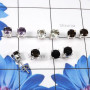 5Pairs Green Amethyst,Smokey Etc C - SSE892-6mm Round Lovely 5Pairs Lot of Multi Original Gemstone Ma
