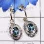 Blue Topaz Cut E - SDE781-Rainbow Moonstone Unique Designer 925 Sterling Silver Ear