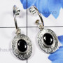 Black Onyx Cut F - SDE781-Rainbow Moonstone Unique Designer 925 Sterling Silver Ear