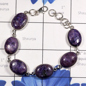 Charoite E - SBB914-BEZEL SET WOMEN 925 STERLING SILVER BLUE ARAGONITE GEMSTO Charoite E - SBB914-BEZEL SET WOMEN 925 STERLING SILVER BLUE ARAGONITE GEMSTO