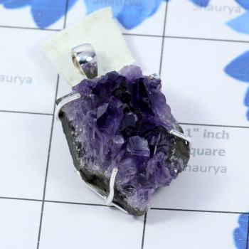 Amethyst Druzy F - AMS999-Wholesale Amethyst Druzy Made in Pure 925 Sterling Silver