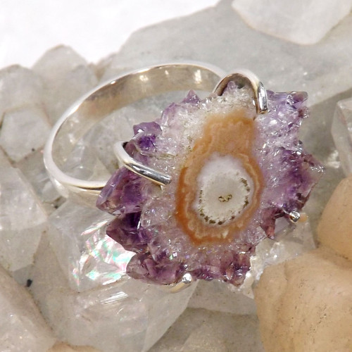 Amethyst Stalactite A - SSA996-925 Sterling Silver Amethyst Stalactite Gemstone Prong Se Amethyst Stalactite A - SSA996-925 Sterling Silver Amethyst Stalactite Gemstone Prong Se