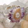 Amethyst Stalactite A - SSA996-925 Sterling Silver Amethyst Stalactite Gemstone Prong Se