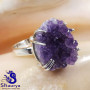 Amethyst Druzy F - AMS997-Natural Amethyst Druzy Prong Setting Ring Manufactured 92