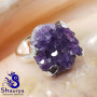 Amethyst Druzy I - AMS997-Natural Amethyst Druzy Prong Setting Ring Manufactured 92