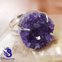 Amethyst Druzy O - AMS997-Natural Amethyst Druzy Prong Setting Ring Manufactured 92
