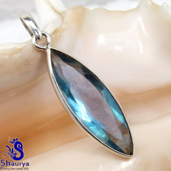 Green Apatite Cut O - BPS971-Factory Made Green Apatite Cut Gemstone Bejal Pendant Wit