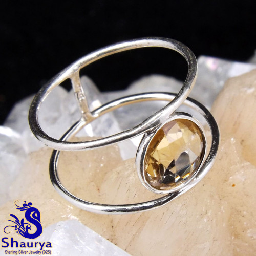 Citrine E - RSS938-Wonderful Rings of Multi Gemstones with 925 Sterling Silv Citrine E - RSS938-Wonderful Rings of Multi Gemstones with 925 Sterling Silv
