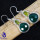 Green Amethyst Cut O - BZE847-925 STERLING SILVER HANDMADE MULTI GEMSTONES EARRINGS