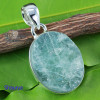 AQUAMARINE ROUGH D - AQR995-AQUAMARINE ROUGH GEMSTONE PENDANT MADE IN 925 STERLING SI