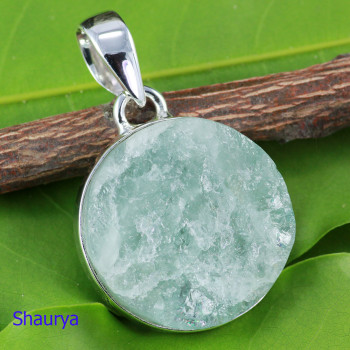 AQUAMARINE ROUGH B - AQR994- NEW COLLECTION NATURAL AQUAMARINE ROUGH STONE PENDANT WI