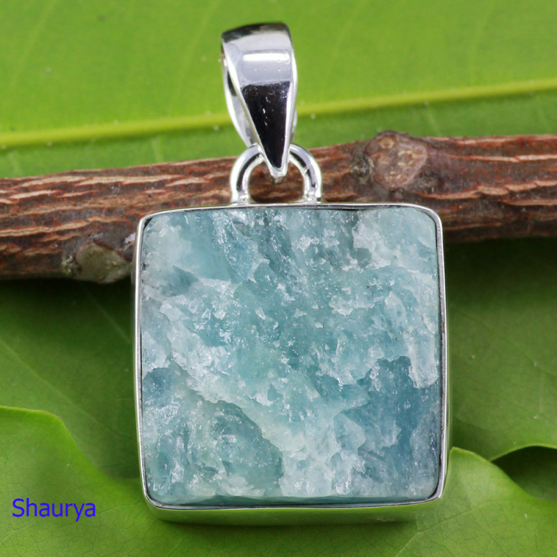 AQUAMARINE ROUGH C - AQR994- NEW COLLECTION NATURAL AQUAMARINE ROUGH STONE PENDANT WI AQUAMARINE ROUGH C - AQR994- NEW COLLECTION NATURAL AQUAMARINE ROUGH STONE PENDANT WI
