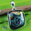 DICHROIC GLASS B - DGL990- EXCLUSIVE HANDMADE DICHROIC GLASS GEMSTONE PENDANTS WITH