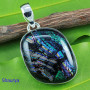 DICHROIC GLASS F - DGL990- EXCLUSIVE HANDMADE DICHROIC GLASS GEMSTONE PENDANTS WITH