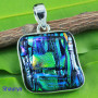 DICHROIC GLASS C - DGL989- 925 STERLING SILVER BEAUTIFUL DICHROIC GLASS GEMSTONE PE
