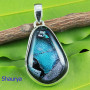 DICHROIC GLASS H - DGL989- 925 STERLING SILVER BEAUTIFUL DICHROIC GLASS GEMSTONE PE