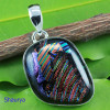 DICHROIC GLASS O - DGL989- 925 STERLING SILVER BEAUTIFUL DICHROIC GLASS GEMSTONE PE