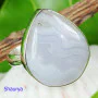 BLUE LACE AGATE J - BLC989- EXCLUSIVE HANDMADE BLUE LACE AGATE FANCY RINGS WITH 925