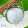 BLUE LACE AGATE A - BLC989- EXCLUSIVE HANDMADE BLUE LACE AGATE FANCY RINGS WITH 925