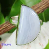 BLUE LACE AGATE B - BLC989- EXCLUSIVE HANDMADE BLUE LACE AGATE FANCY RINGS WITH 925