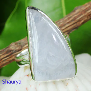 BLUE LACE AGATE E - BLC989- EXCLUSIVE HANDMADE BLUE LACE AGATE FANCY RINGS WITH 925
