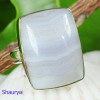 BLUE LACE AGATE H - BLC989- EXCLUSIVE HANDMADE BLUE LACE AGATE FANCY RINGS WITH 925