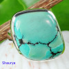 TIBET TURQUOISE B - TBT992- TIBET TURQUOISE GEMSTONE HANDMADE RINGS WITH 925 STERLIN