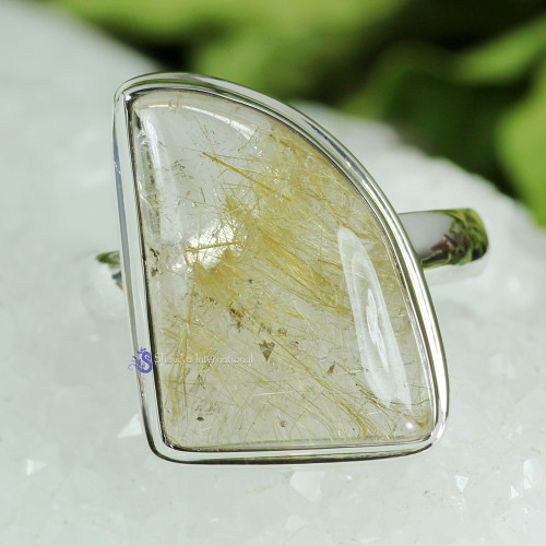 GOLDEN RUTILE A - GRT983-GOLDEN RUTILE GEMSTONE NEW DESIGNER RINGS WITH 925 STERLI