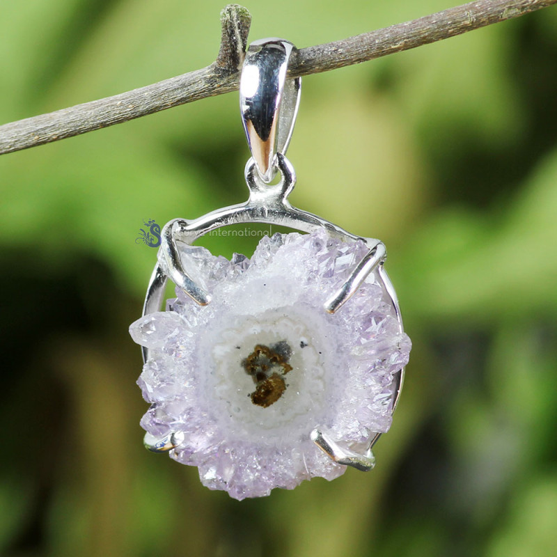 AMETHYST STALACTITE O - SSA993- AMETHYST STALACTITE GEMSTONE PRONG SETTING TRENDY PENDAN AMETHYST STALACTITE O - SSA993- AMETHYST STALACTITE GEMSTONE PRONG SETTING TRENDY PENDAN