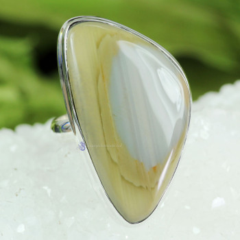 IMPERIAL JASPER O - DIJ994- NATURAL IMPERIAL JASPER GEMSTONE DESIGNER RINGS MADE IN