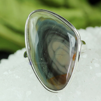 IMPERIAL JASPER E - DIJ993- IMPERIAL JASPER GEMSTONE BEAUTIFUL TRENDY RINGS WITH 925