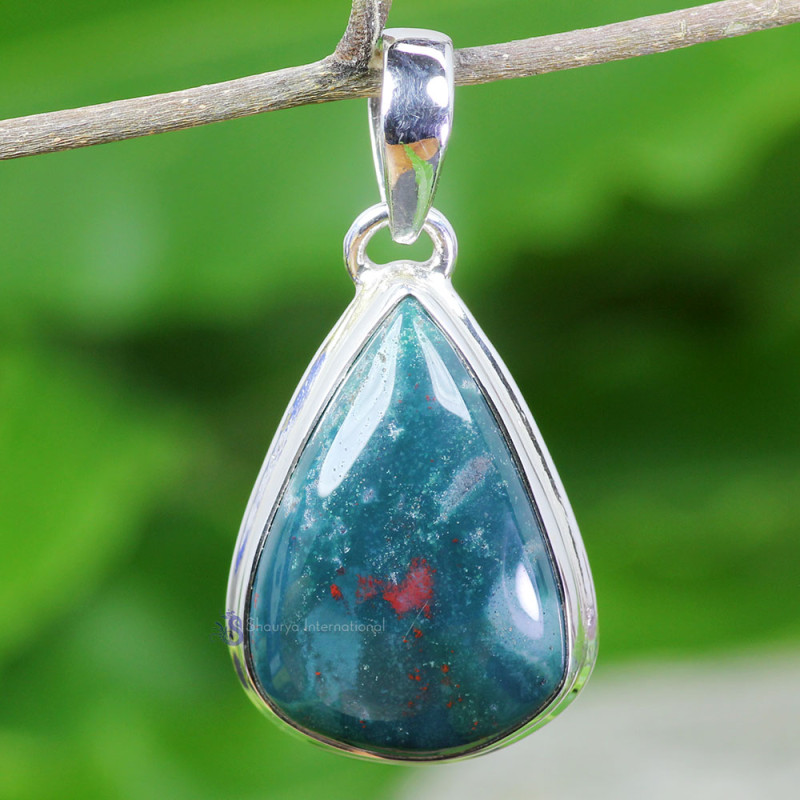 BLOOD AGATE C - BLD995- FANTASTIC BLOOD AGATE GEMSTONE WOMEN PENDANTS MADE IN 92